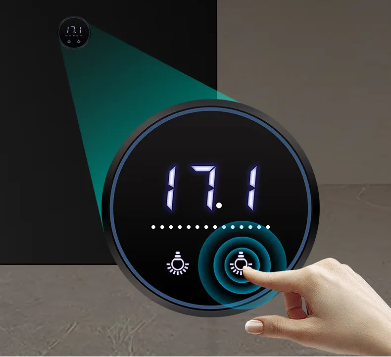 LOONGS WARE vertical aquarium tank with digital water temperature display panel