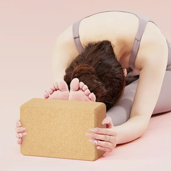 Cork yoga block stretch