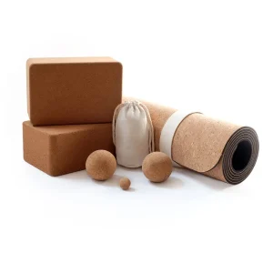 Cork yoga set