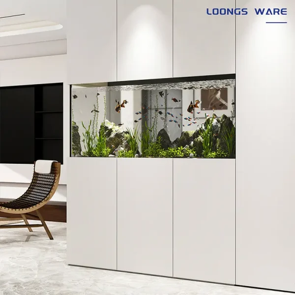 Embedded aquarium screen partition 01