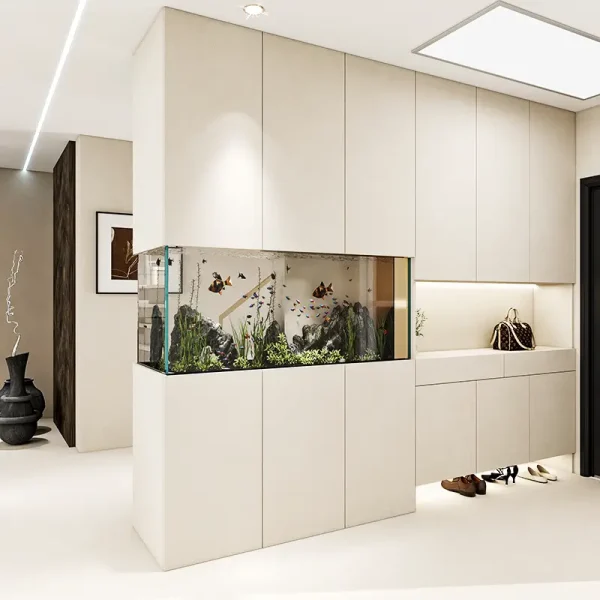 Embedded aquarium screen partition 06