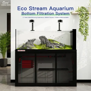 LOONGS WARE CGCY side overflow aquarium tank with bottom filtration system front display
