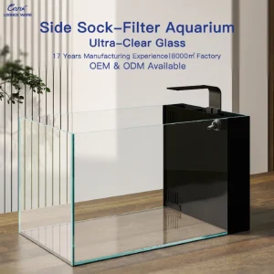 LOONGS WARE JR-DMC series side filter aquarium tank front display with ultra-clear glass