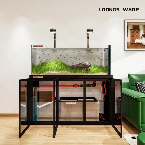 LOONGS WARE second minimal style stream aquarium tank with overflow system