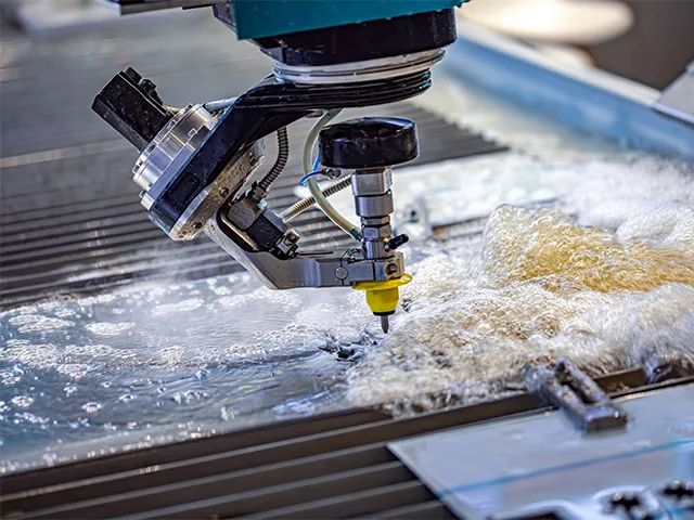 LOONGS WARE professional waterjet glass cutting equipment in operation